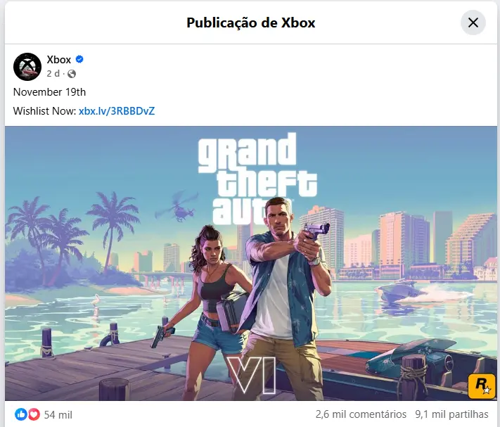 image-1 GTA 6: Xbox revela data de lançamento para novembro